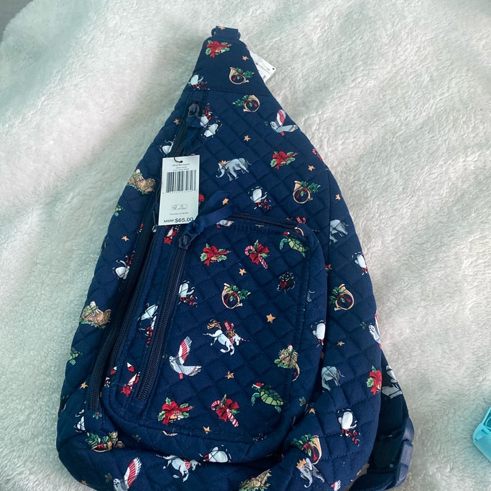 ❄️🆕💙Vera Bradley Sling Backpack “Snow Globe Motifs”